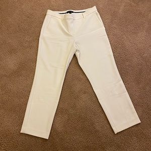 Off White Ann Taylor Cropped Trouser Pants